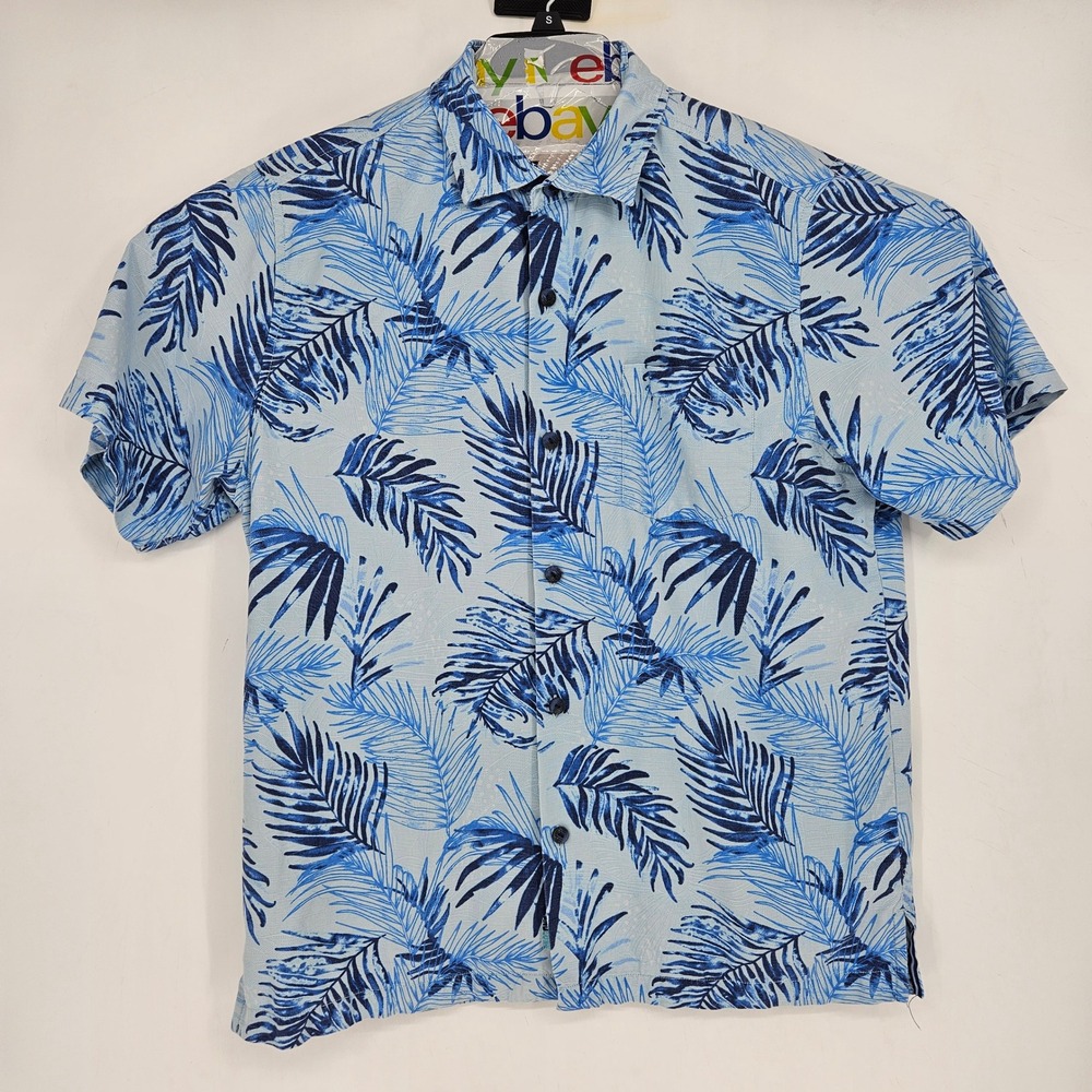 Tommy Bahama Shirt Mens Large Island Zone Blue Floral Performance Casual‎